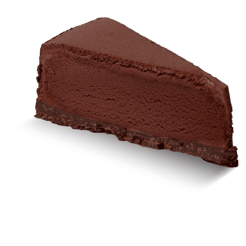 A slice of Sticky Chewy Chocolate Crumble ice cream cake.