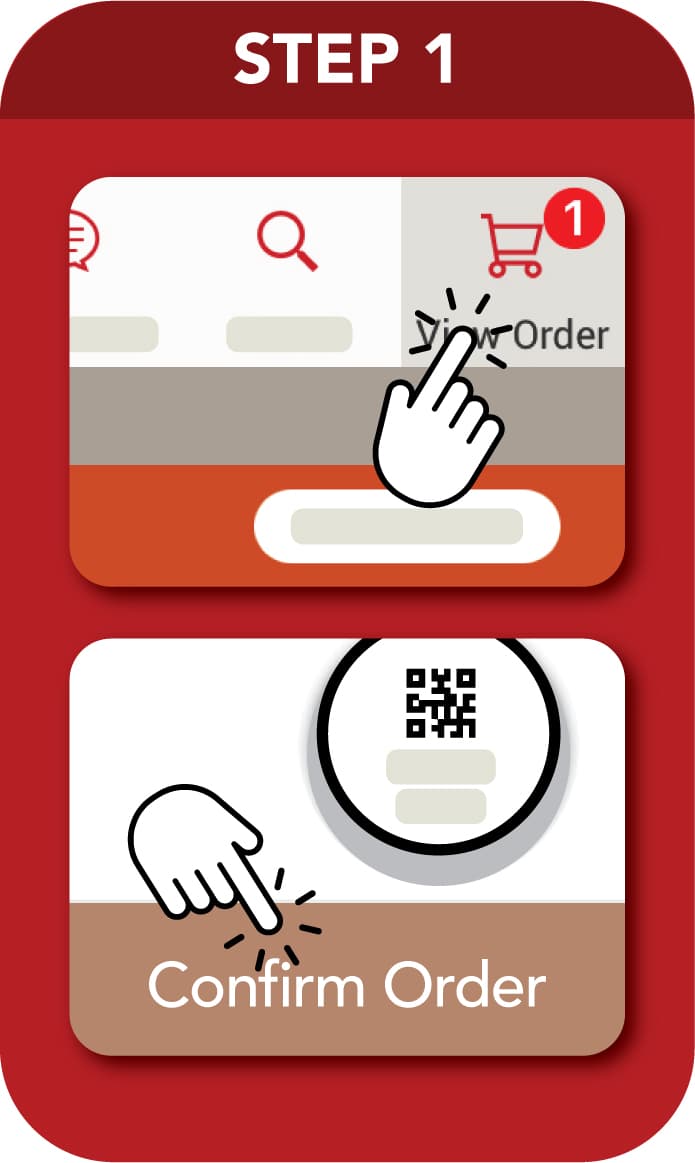 Step 1: open Your Order in the ordering menu and select Confirm Order.