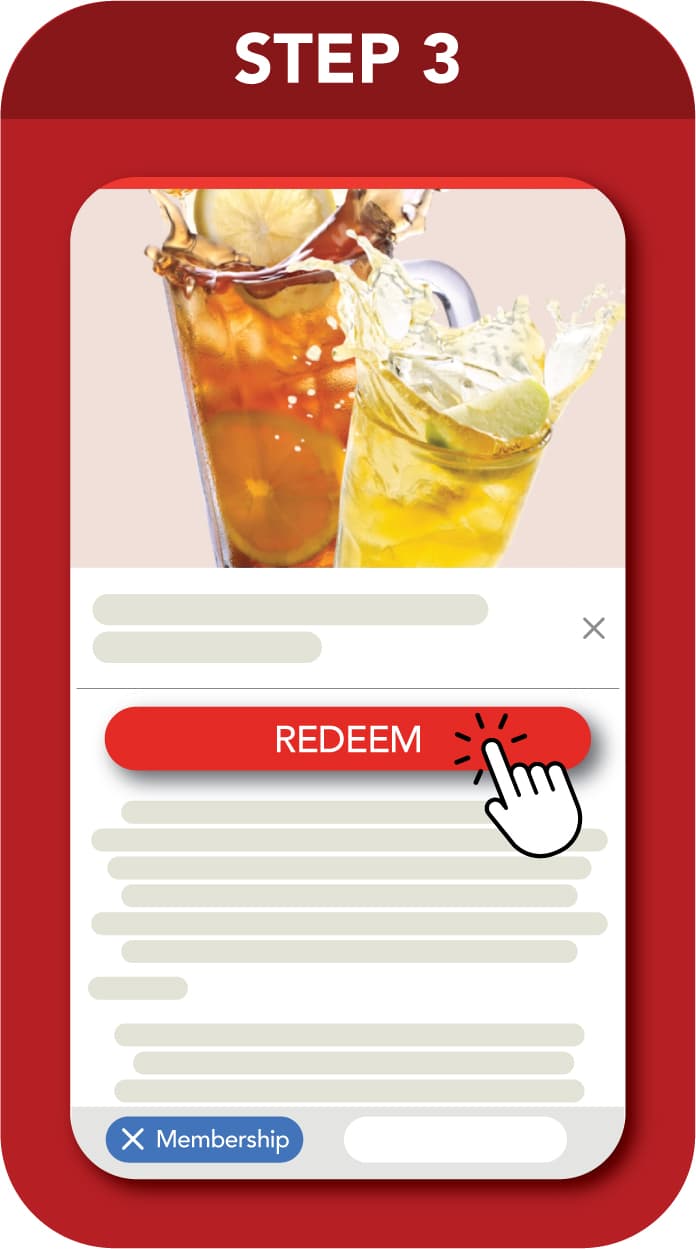 Step 3: select Redeem on the chosen eVoucher.