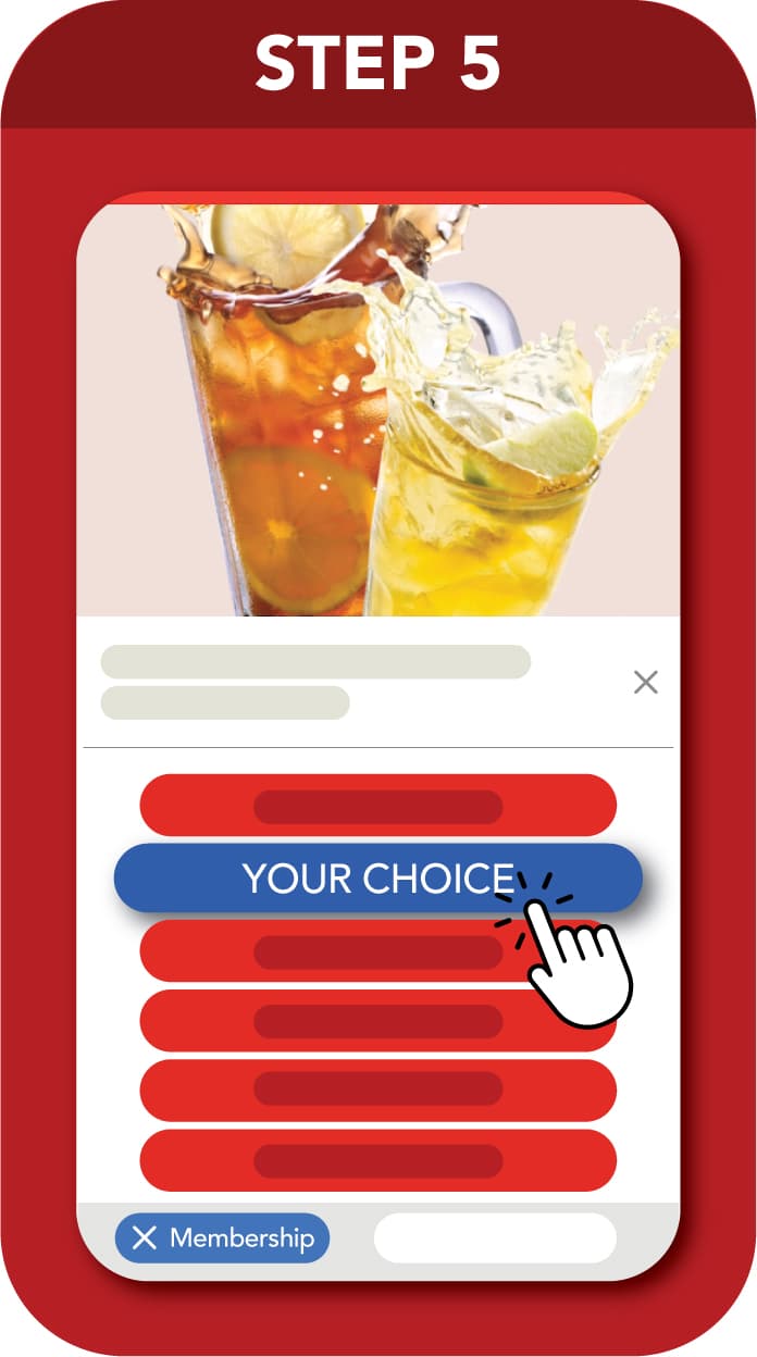 Step 5: select your preferred drink from the eVoucher choices.
