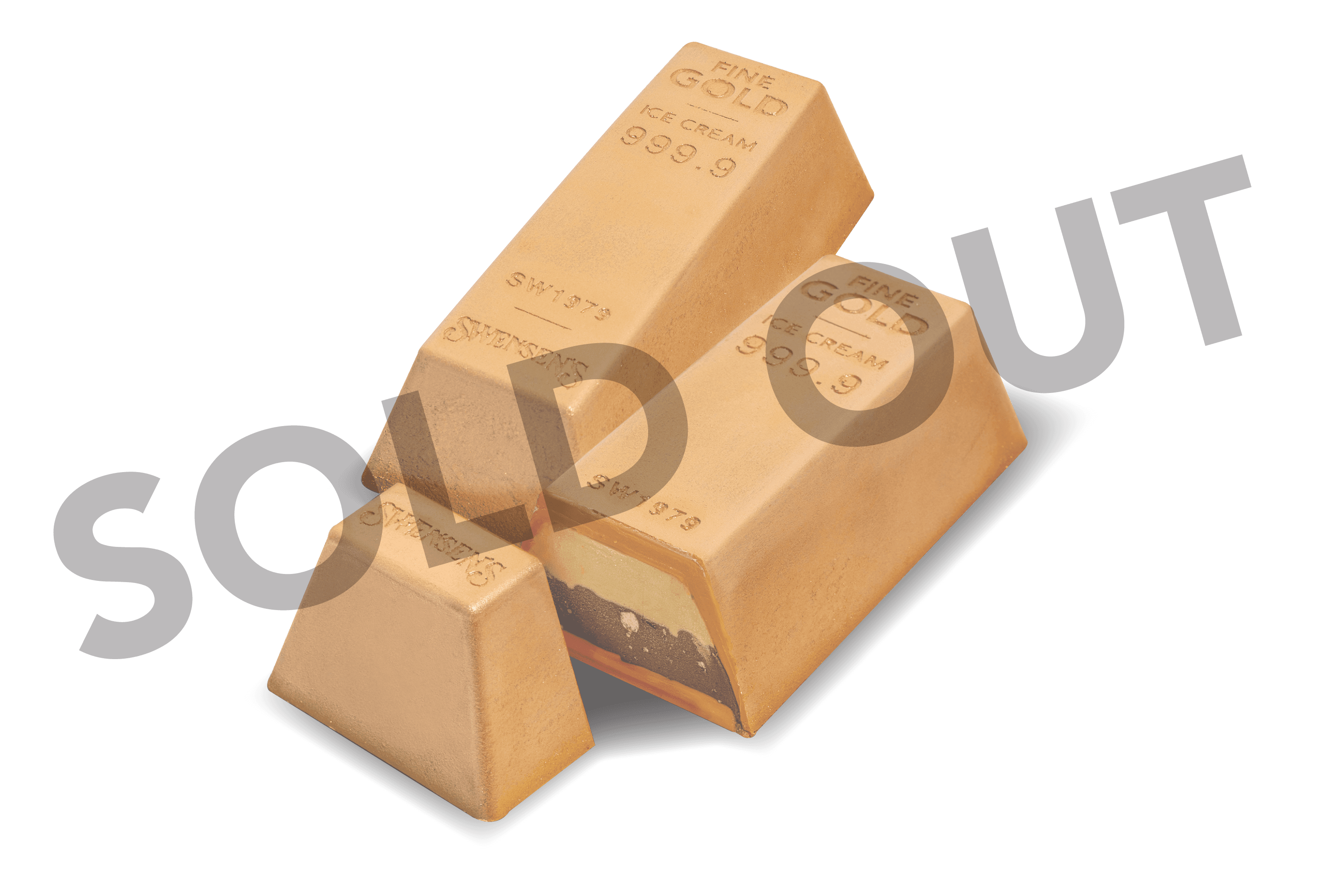 Giant Gold Bar ice cream cake, marked sold out on the source artwork.